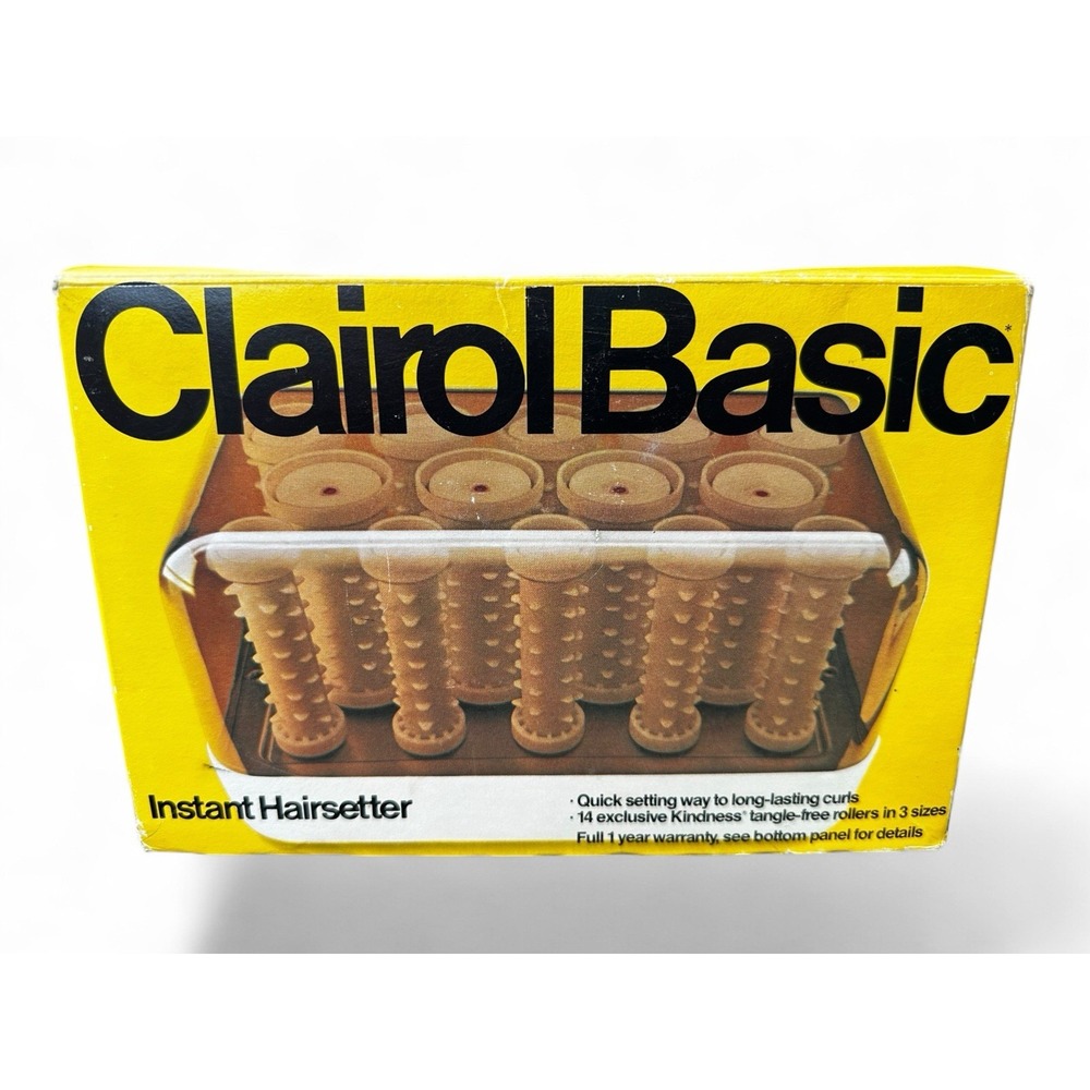 Vintage Clairol Basic Instant Hairsetter 14 Kindness Rollers Hot Roller Set BNIB